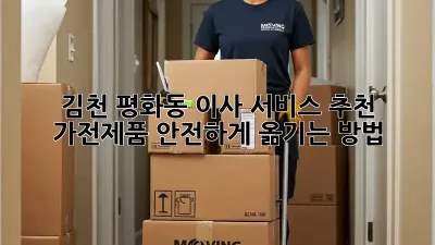 김천 평화동 이사 서비스 추천: 가전제품 안전하게 옮기는 방법